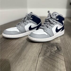 Jordan Gray and Blue Sneakers Classic Design